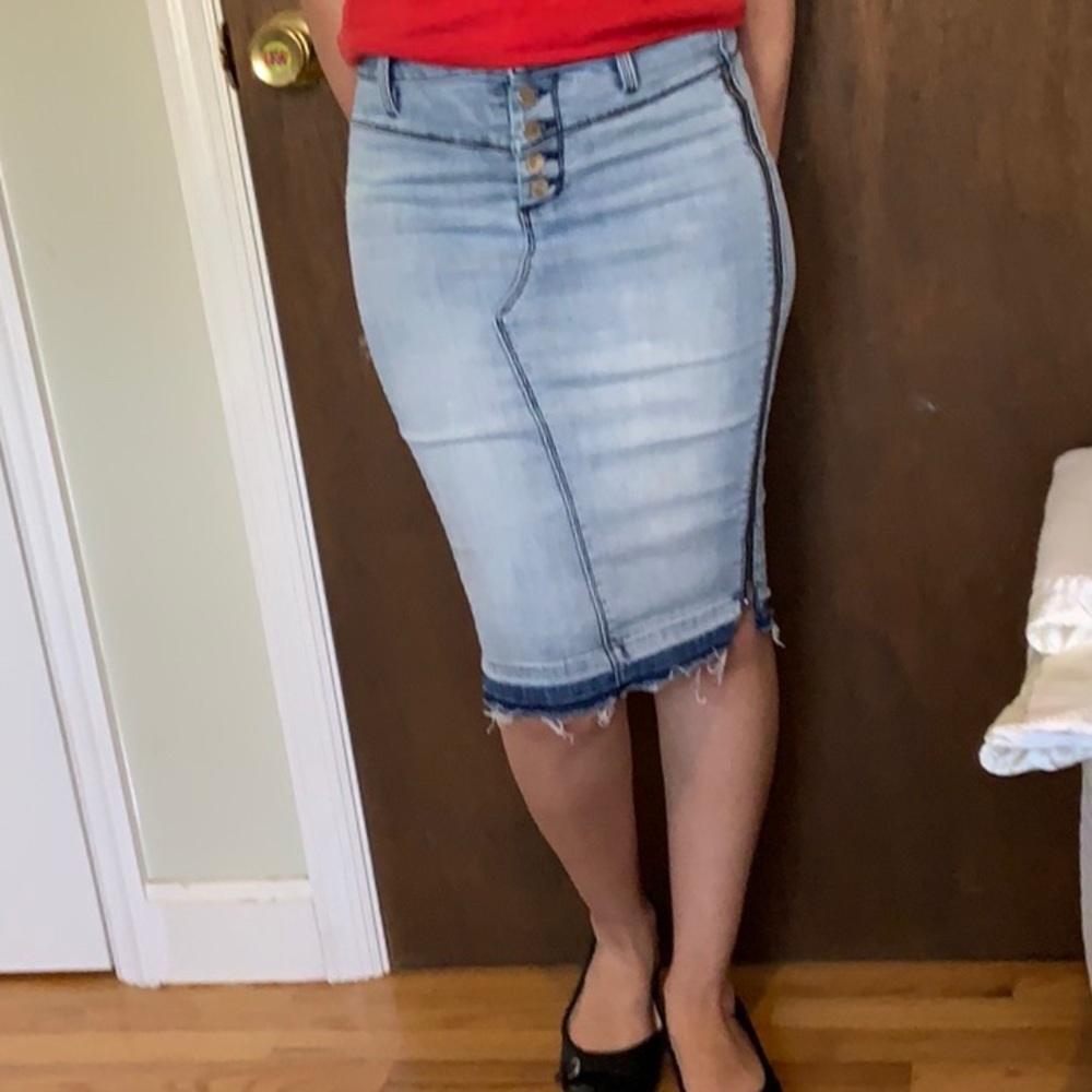 Bebe denim pencil skirt
